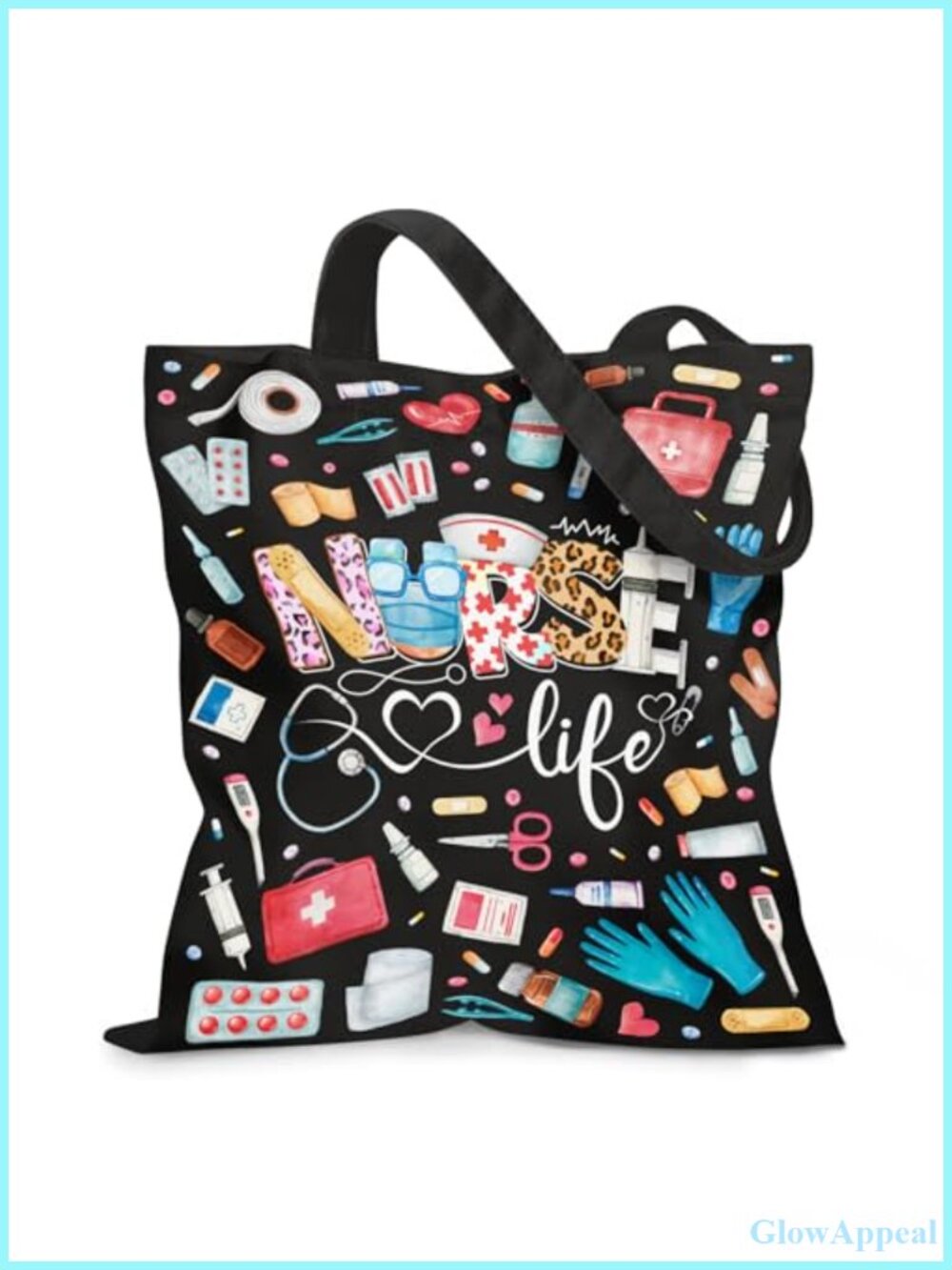 Canvas Tote Bag for Women Magnetic Snap Closure Zipper Inner Pocket Reusable